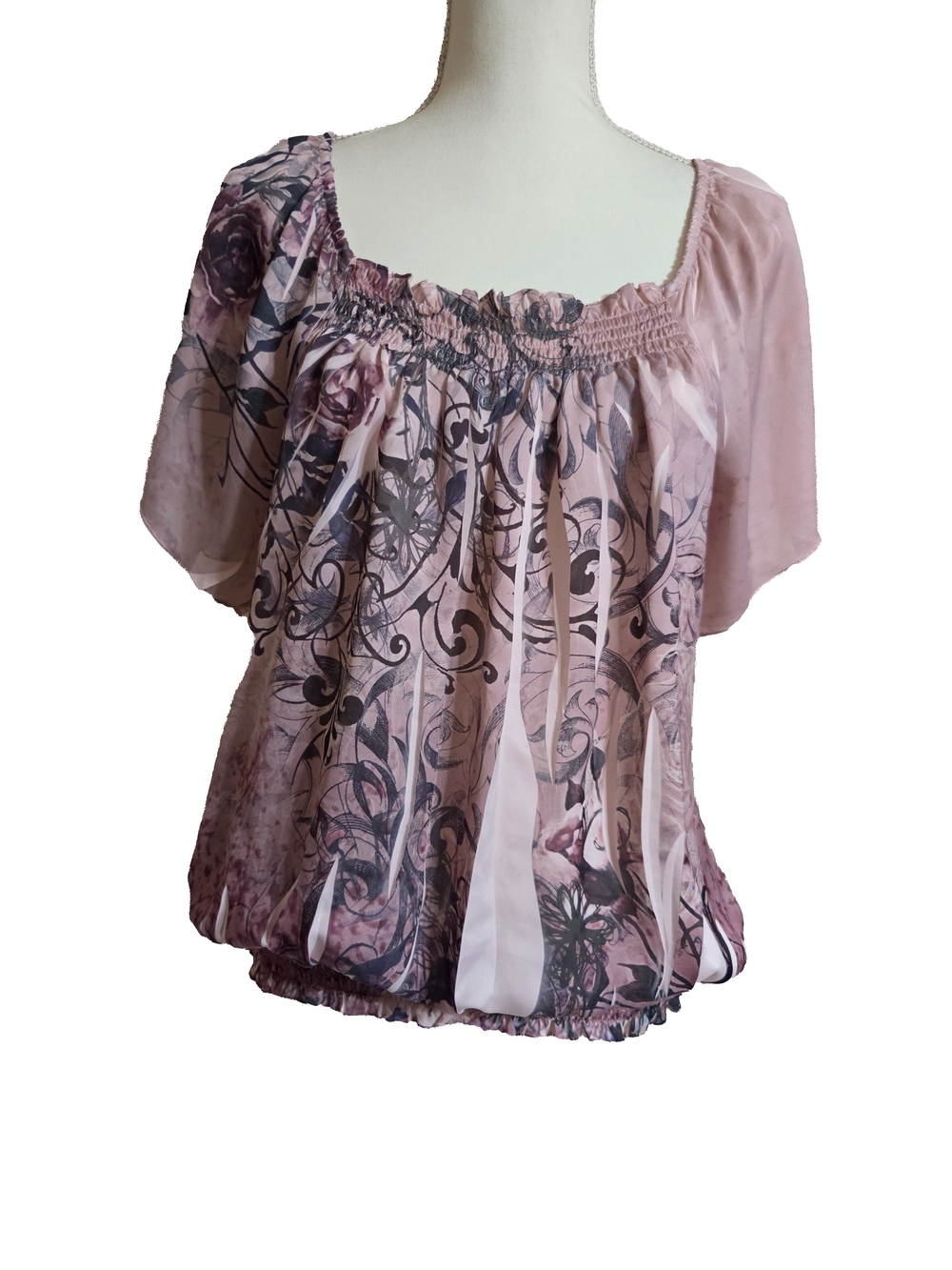 Apt. 9 Floral Smocked Square-Neck Blouse